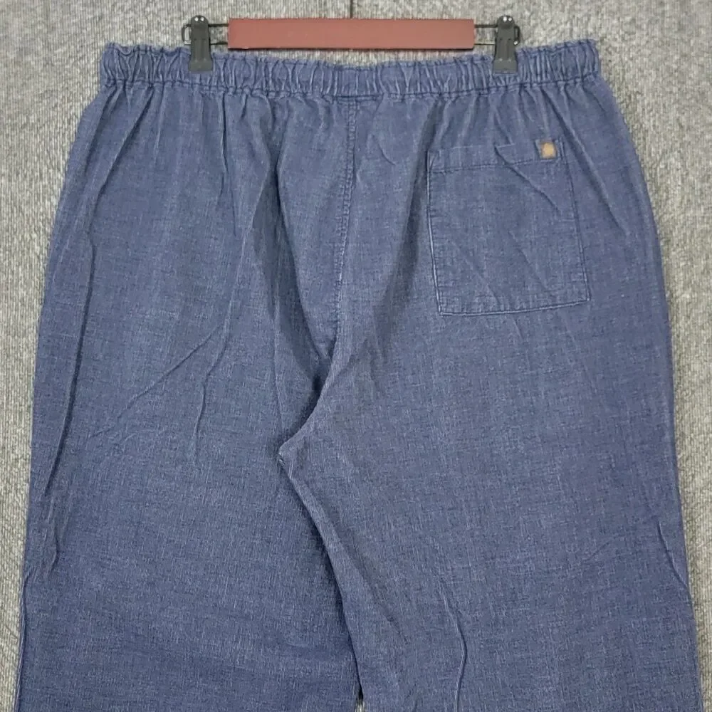 The Territory Ahead Corduroy Pants Mens XL Blue Elastic Waist Pull-On Drawstring